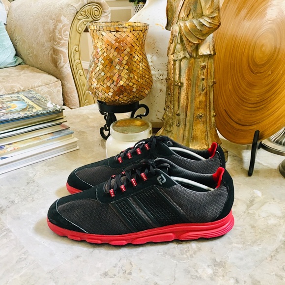 FJ FootJoy Superlites Black Red Gray Spikeless 58123 Mens Golf Shoes US 12M - Picture 4 of 10